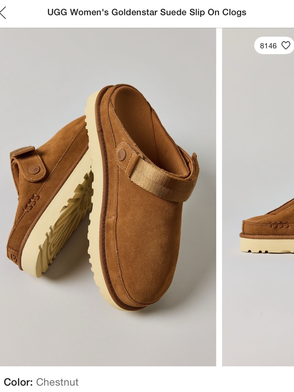 UGG New W/ Box Chestnut Suede Slip-On Clogs